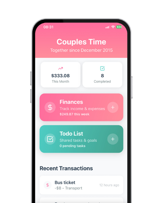Couples Time App Interface