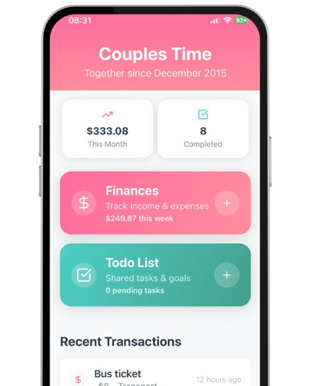 Couples Time App Interface