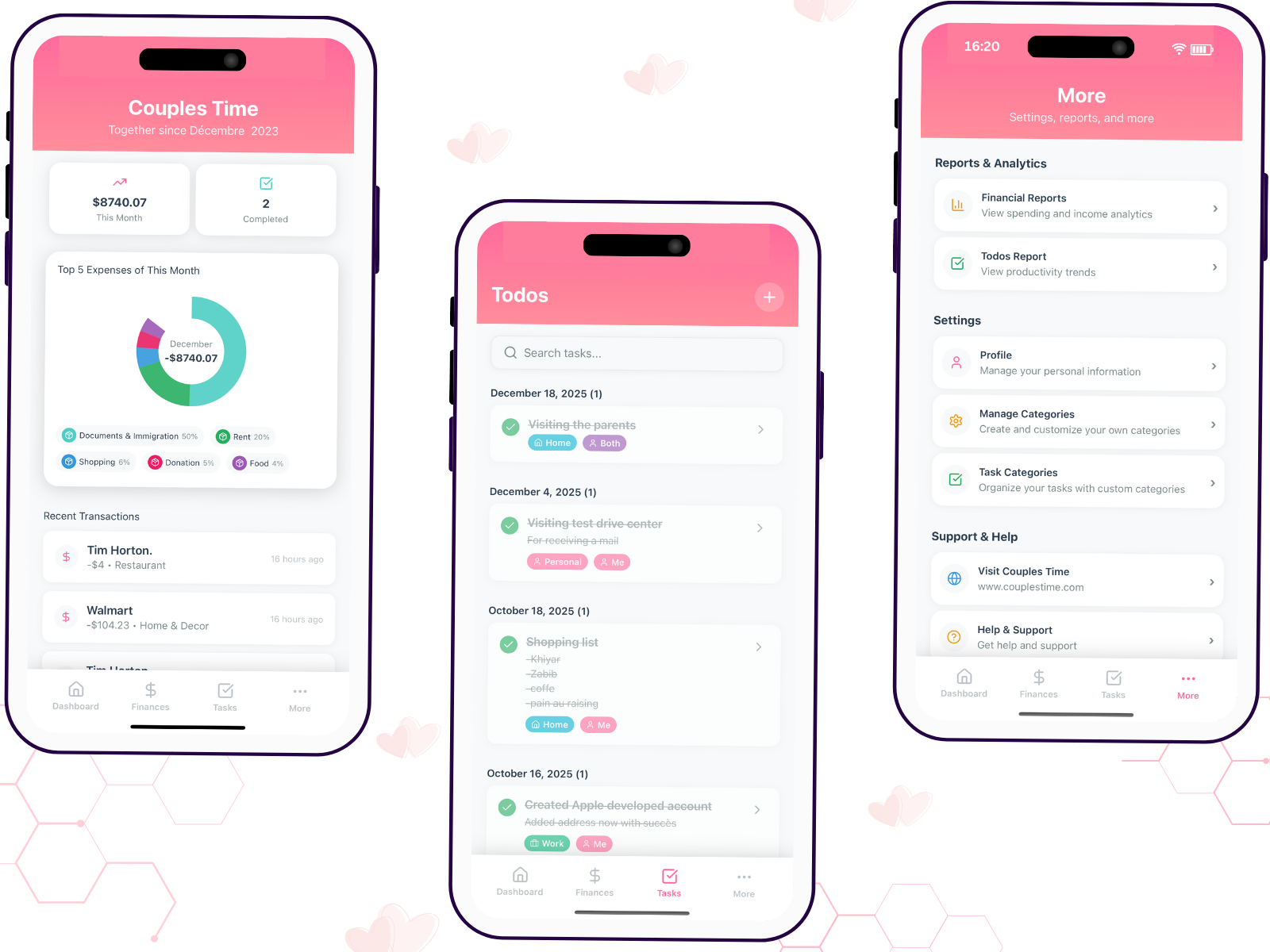 Couples Time App Interface